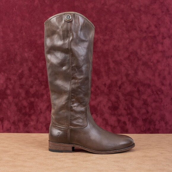 Frye Wmn Melissa Button Dark Brown Leather Equestrian Riding Knee Boots sz 8 - Picture 4 of 10